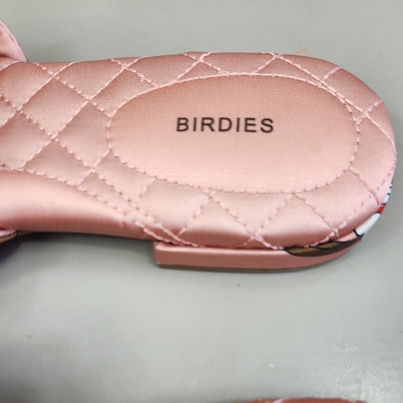 Birdies Preppy Casual The Songbird Floral Slip-On Mules Satin Peach Pink 7 - Picture 12 of 13